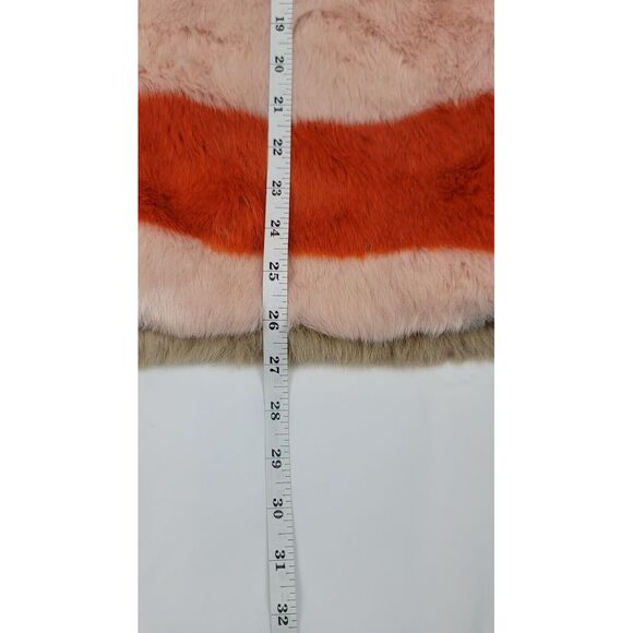 Zara Trafaluc Faux Fur Jacket Womens‎ Small. Striped Multicolor Longsleeve. - Picture 6 of 6